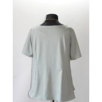 Elegancka Bluzka z falbankami idealna pod żakiet - oliwkowa